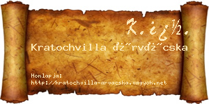 Kratochvilla Árvácska névjegykártya